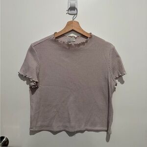 Paper Crane Textured Lavender Short Sleeve Top